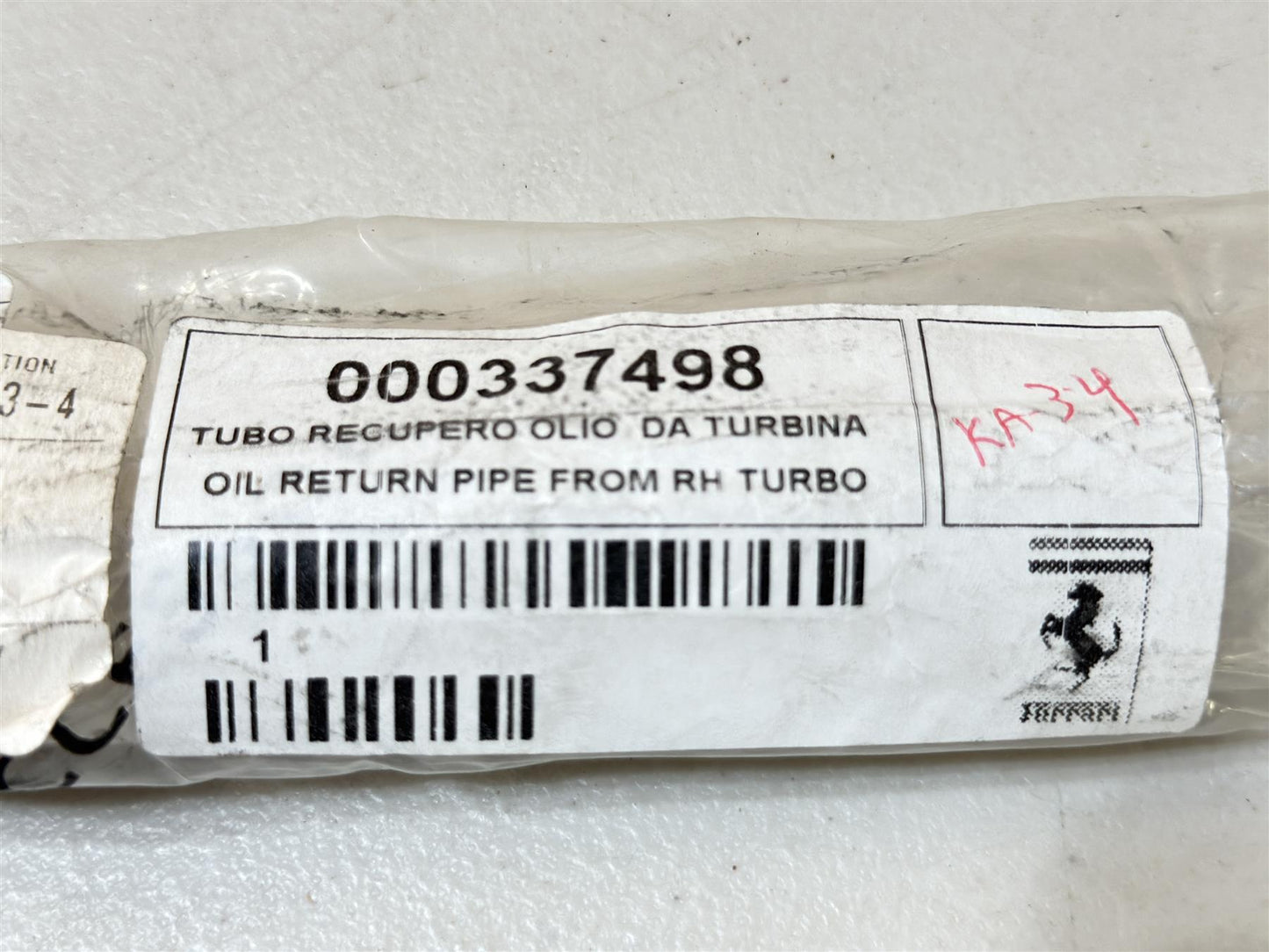 2022 Ferrari 488 Evo Challenge Right Oil Return Pipe From Turbo 337498